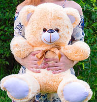 М'який плюшевий ведмедик 50 см маленький, Пухнасті ведмеді бежевий колір красива м'яка іграшка в подарунок дівчині