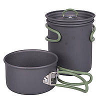 Набор алюминиевой туристической посуды Bo-Camp Explorer 2 Pieces Hard Anodized Anthracite / Green