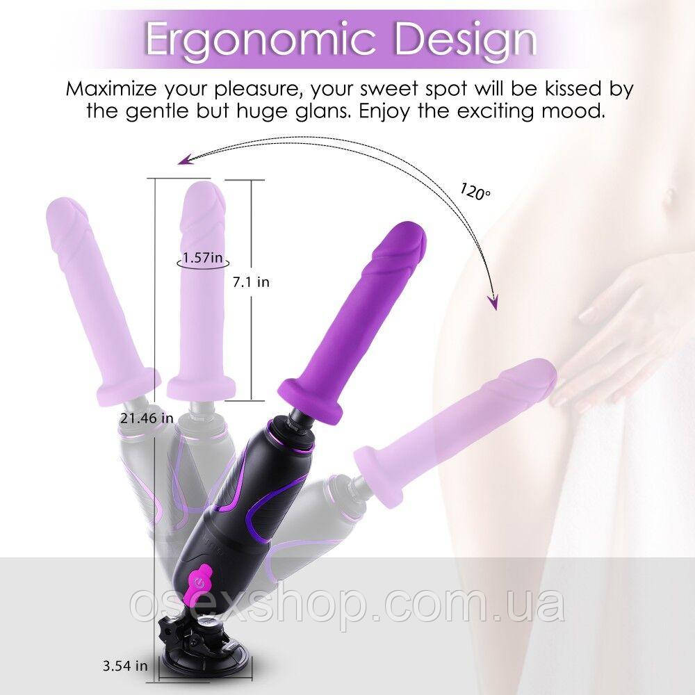 Високомобільна смарт-секспорт-машина Hismith Pro Travel APP з фалоїмітатором, присосок, пульт ДК, фото 1