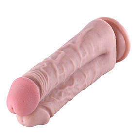 Hismith 8.5” Two Cocks One Hole Silicone Dildo