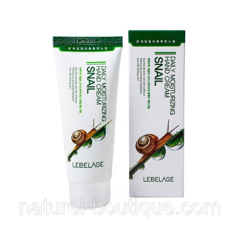 Крем для рук зволожувальний Lebelage Daily Moisturizing Snail Hand Cream з муцином равлика