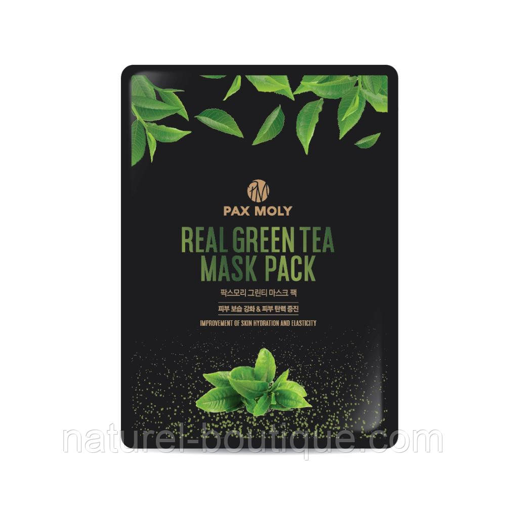Маска тканинна Pax Moly Real Green Tea з екстрактом зеленого чаю, фото 1
