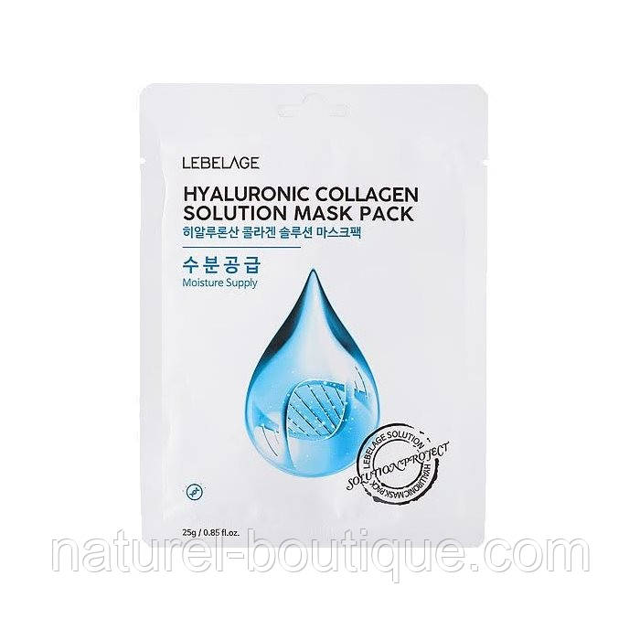 Тканинна маска для обличчя Lebelage Hyaluronic Collagen Solution Mask, фото 1