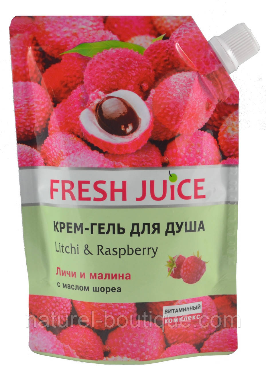 Крем-гель для душу Fresh Juice дой-пак сік Лічі та малини 200 мл