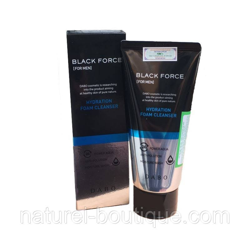 Пінка для вмивання обличчя Dabo Homme Black Force Hydration Foam Cleanser зволожувальна для чоловіків, фото 1