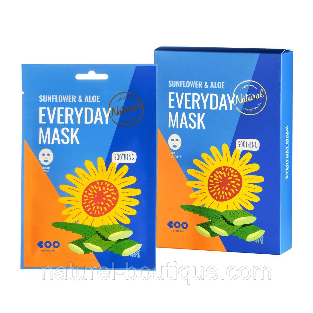 Маска для обличчя Dearboo sunflower aloe з екстрактом соняшника й алое
