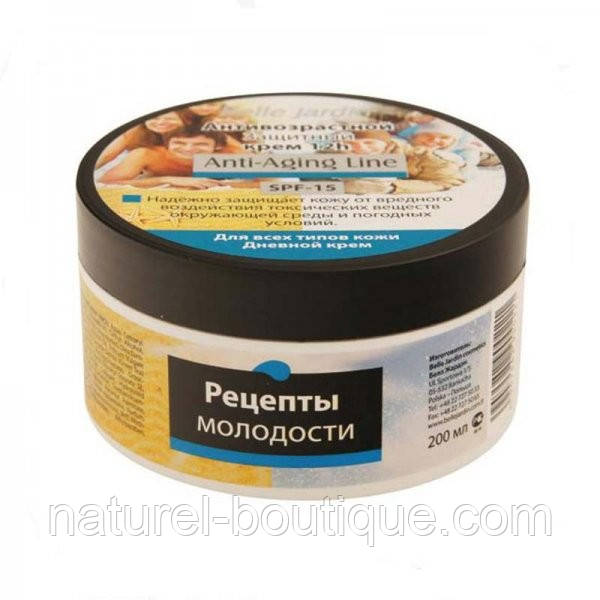 Антивіковий крем 30+ Belle Jardin Рецепти молодості захисний SPF 15 для всіх типів шкіри, фото 1