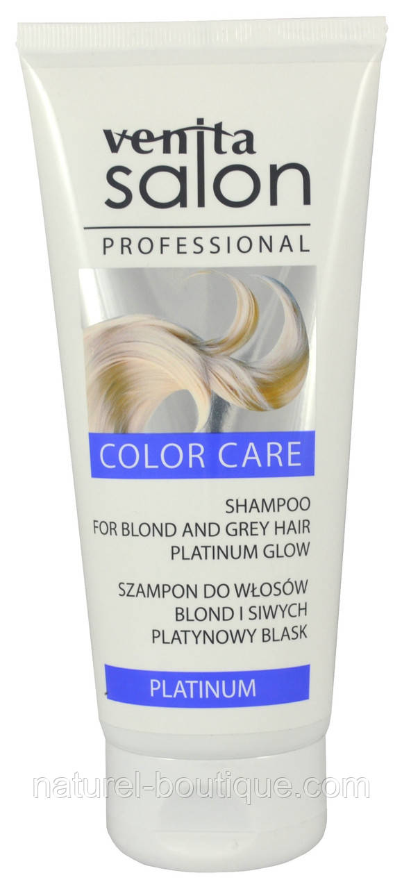Шампунь нейтралізація жовтого відтінку Venita Salon Shampoo Platinum for blond and grey hair