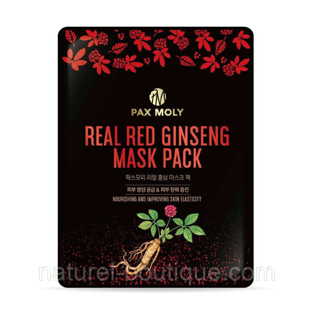 Маска тканинна Pax Moly Real Red Ginseng з екстрактом червоного женьшеню