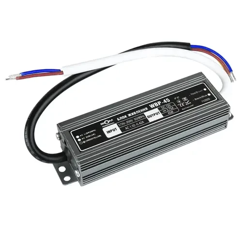Блок живлення герметичний BIOM Professional WBP-45-12, 12V, 45W, 3.7А, металевий корпус, IP67