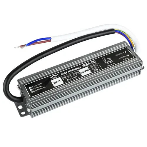 Блок живлення герметичний BIOM Professional WBP-60-12, 12V, 60W, 5А, металевий корпус, IP67