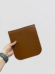 Клапан для сумки прямокутний, натуральна шкіра, 22х20 см