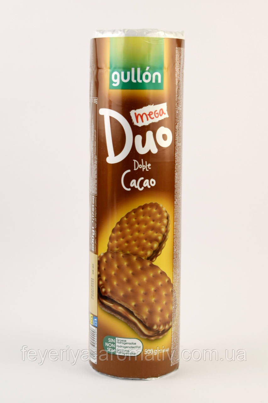 Шоколадне печиво із шоколадним кремом Gullon Mega Duo Doble cacao 500г (Іспанія)