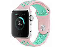 Силиконовый ремешок Sport Nike+ для Apple Watch 42 / 44 / 45 mm (Vintage Rose / Turquoise)