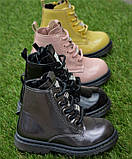 Лакові демісезонні дитячі черевики для дівчинки чорні р23 14.5 см, фото 2