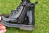 Лакові демісезонні дитячі черевики для дівчинки чорні р23 14.5 см, фото 3