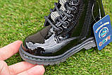 Лакові демісезонні дитячі черевики для дівчинки чорні р23 14.5 см, фото 5