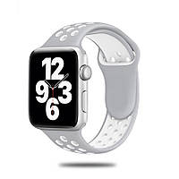 Силиконовый ремешок Sport Nike+ для Apple Watch 38 / 40 / 41 mm (Grey / White)