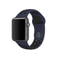 Силиконовый ремешок Sport Nike+ для Apple Watch 38 / 40 / 41 mm (Obsidian / Black)