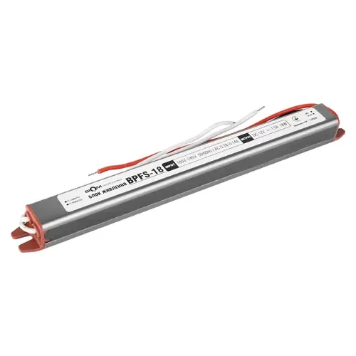Блок живлення герметичний BIOM Professional BPFS-18-12, 12V, 18W, 1.5А, металевий корпус, IP67