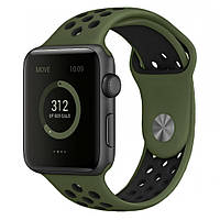 Силиконовый ремешок Sport Nike+ для Apple Watch 38 / 40 / 41 mm (Khaki / Black)