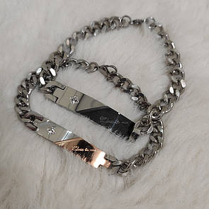 Парні браслети для закоханих з нержавіючої медичної сталі