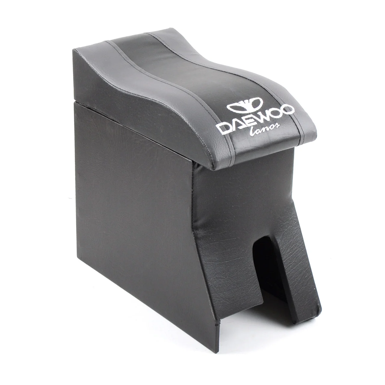 Підлокітник автомобільний модельний Daewoo Lanos чорно-сірий з логотипом (зігнутий), фото 1