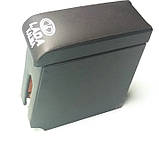 Підлокітник автомобільний модельний ВАЗ 1117, 1118, 1119, Калина 2112 сірий з вишивкою (кожзам), фото 3