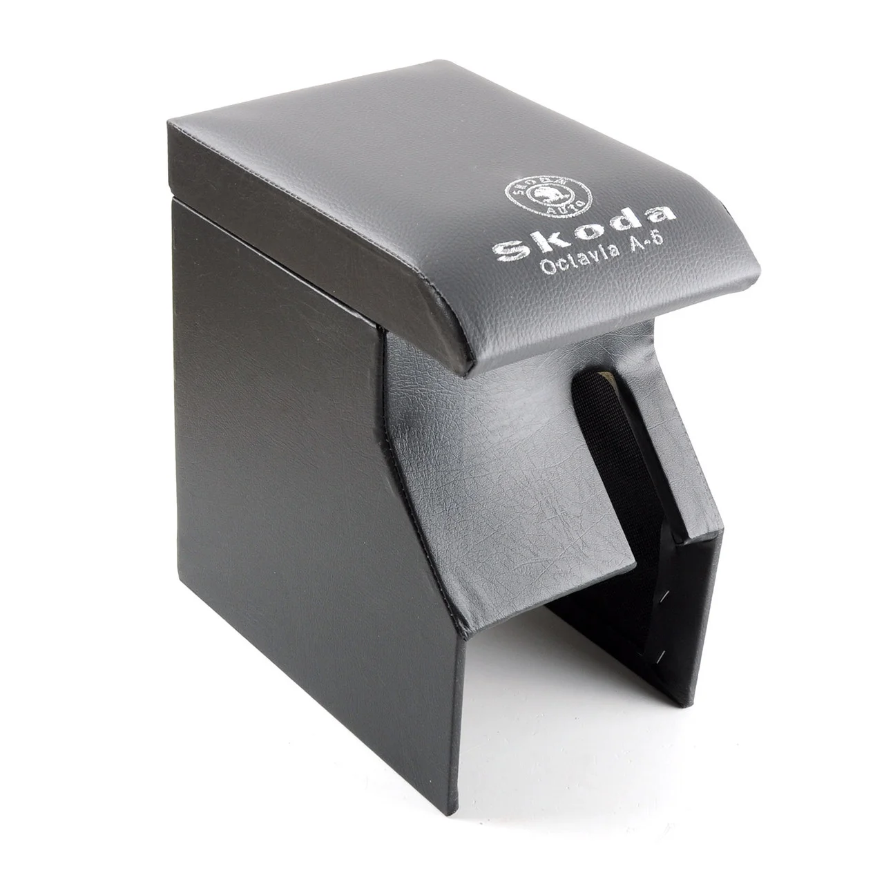 Підлокітник автомобільний модельний Skoda Octavia A5 з вишивкою чорний, фото 1