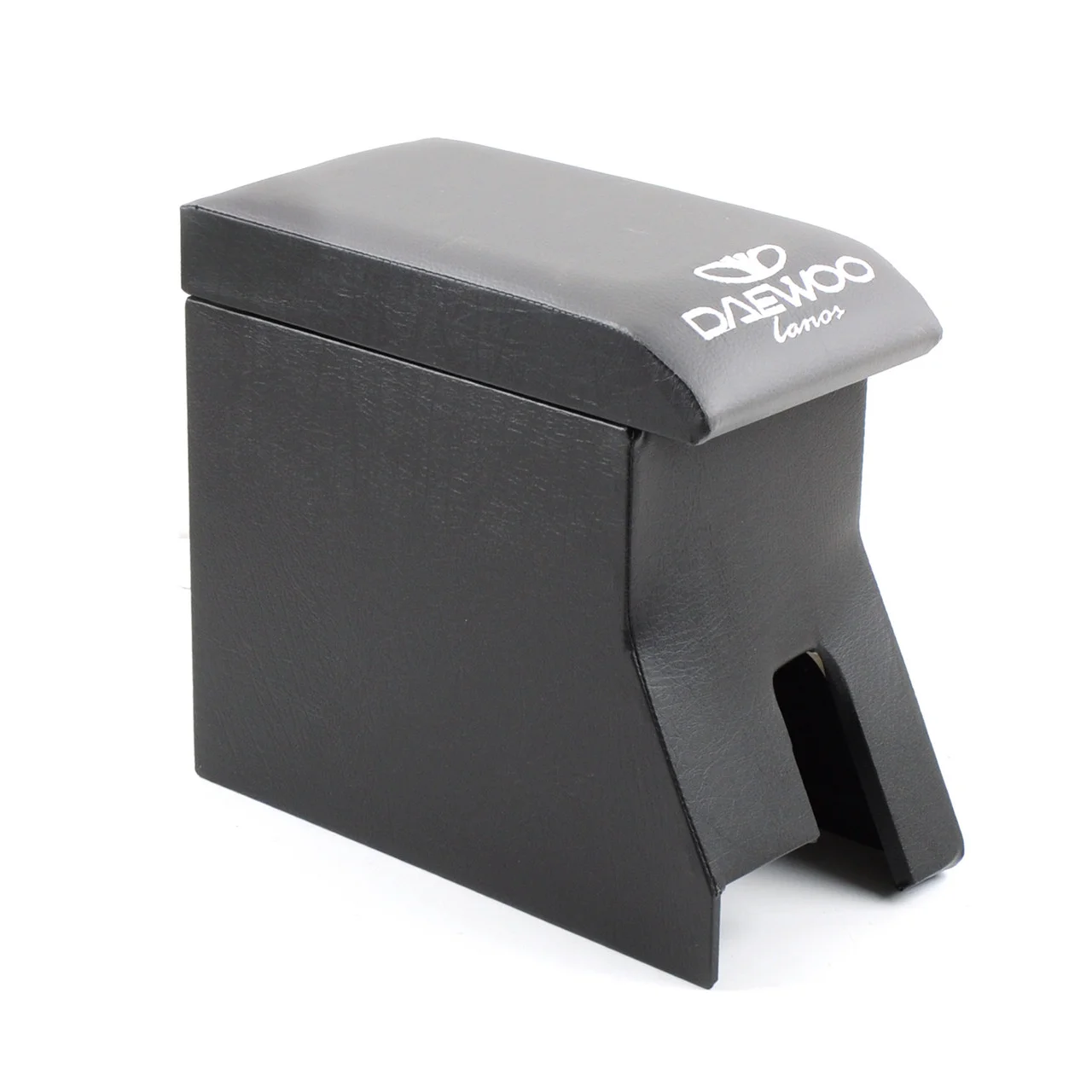 Підлокітник автомобільний модельний Daewoo Lanos сірий з вишивкою (кожзам), фото 1