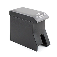 Підлокітник автомобільний модельний Daewoo Lanos сірий з вишивкою (кожзам)