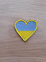 Шеврон Прапор України жовто-блакитний у формі серця на звороті липучка
