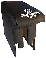 Підлокітник автомобільний модельний VW Polo 2010-> чорний з вишивкою (кожзам)
