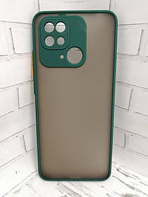 Чохол для Xiaomi Redmi 10C накладка бампер протиударний shadow matte зелений