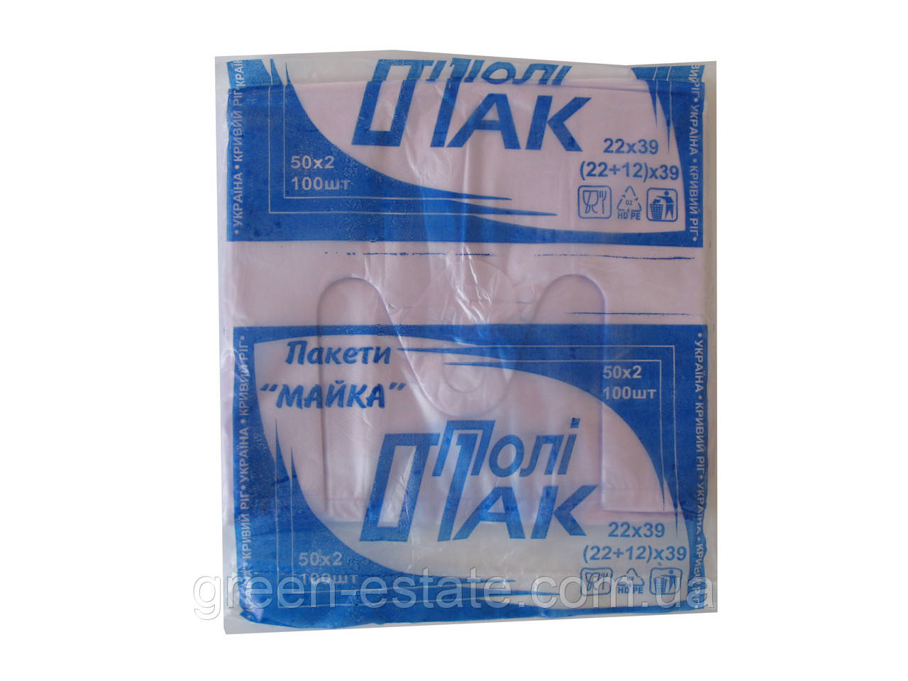 Пакет "майка" Полі пак 22*39,100шт/уп