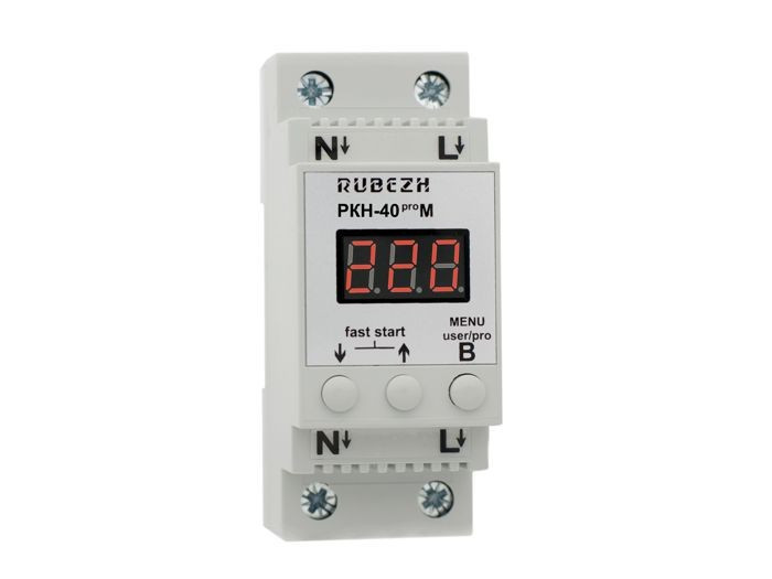 Реле контролю напруги РКН-40proМ 40A (8800W) новий дизайн РУБІЖ