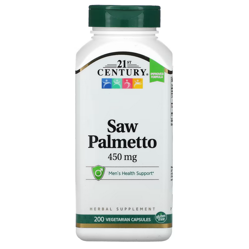 Зі Пальмето/Saw Palmetто 450 mg 200 Vegetarian Capsules 21st Century USA