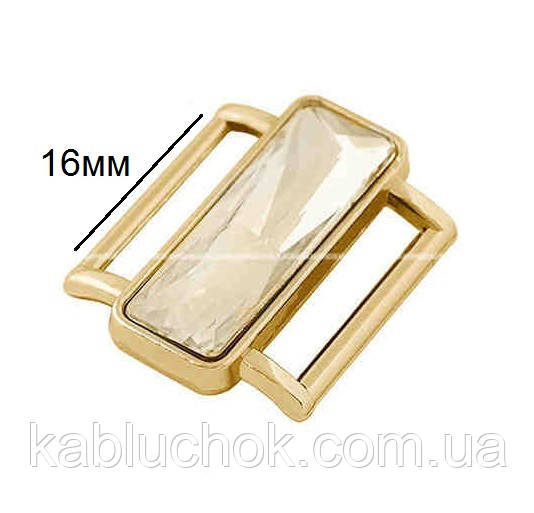 Прикраса декор 16-мм перетяжка з каменем золото, фото 1