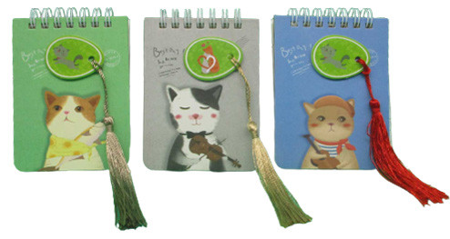 Блокнот "Коти-музиканти з пензликом" на спіралі, 80 аркушів, 7.5*10, лінія, фото 1