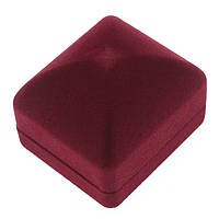 Футляр пирамида бордовый бархат для ювелирных изделий под кольцо или украшения размер 5Х5Х4 см люкс