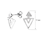 Срібні сережки трансформери два Трикутники без каменів, фото 5