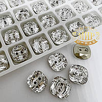 Гудзик кришталевий   Lux 10х10мм*1шт Crystal ( форма- мякий квадрат)