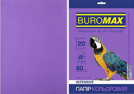 Набір кольорового паперу для друку та творчості 80г/м2, BUROMAX фіолетовий