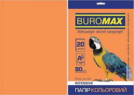 Набір кольорового паперу для друку та творчості 80г/м2, BUROMAX помаранчевий