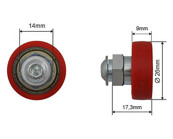 Ролик зсувного даху 26x9x17,3 SCHMITZ