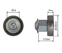 Ролик сдвижной крыши полуприцепа 24x7x17,5