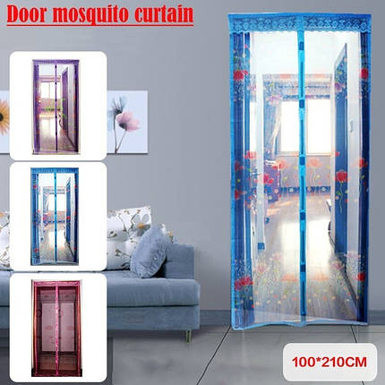 Сітка антимоскітна 100х210 см для дверей з візерунком в асортименті кольорів, фото 1