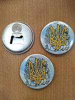 Магнит-открывашка на холодильник металлический "Герб Украины"