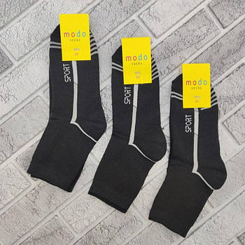 Шкарпетки дитячі махрові високі modo socks р. 20 спорт сіра смужка 30033737