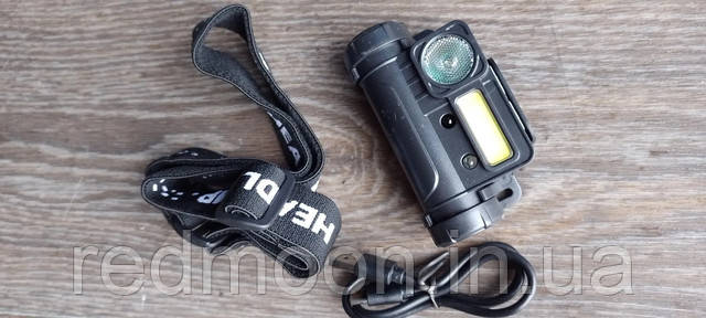 Налобный Фонарь Аккумуляторный BL 123 COB + Подарок Балаклава / Фонарик ...
